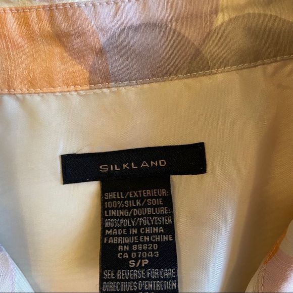 Preloved 100% silk Silkland wrap top with orange/purple bubble pattern - Picture 9 of 12